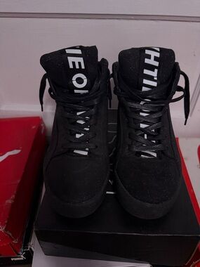 Off-White Black High-Top Sneakers with White Logo